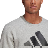 Adidas Fleece Full Logo Crew Sweatshirt - Adult - Grey / Black