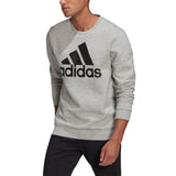 Adidas Fleece Full Logo Crew Sweatshirt - Adult - Grey / Black