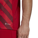 Adidas Entrada Striped Jersey - Adult - Red / Black