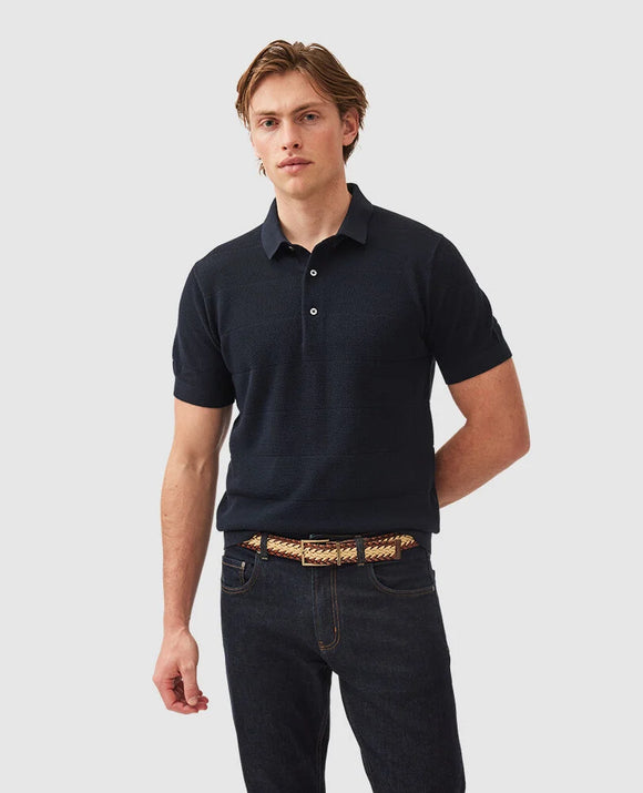 Rodd and Gunn Masons Flat Knit Polo - Midnight
