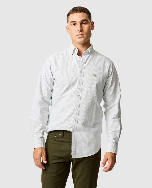 Rodd and Gunn Oxford Stripe Sports Fit Shirt - Khaki