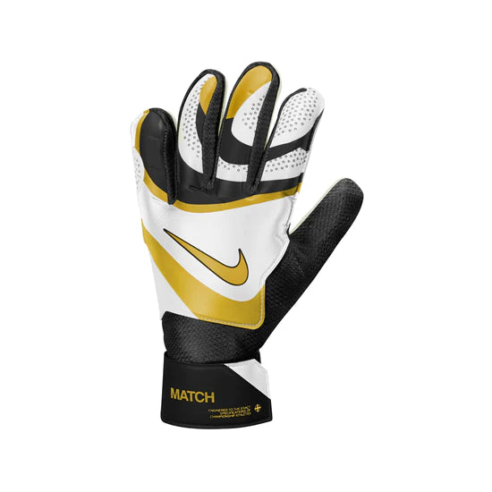 Nike Match Goalkeeper Glove - Adult - Black / White / Metallic Gold