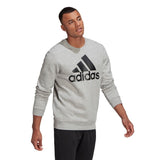 Adidas Fleece Full Logo Crew Sweatshirt - Adult - Grey / Black