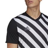 Adidas Entrada Striped Jersey - Adult - Black / White